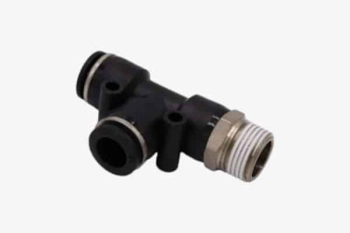 BSPT Run Tee Male - Swivel - Plastic Push In Fitting
